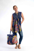 Mozaic tote bag in Navy Spring