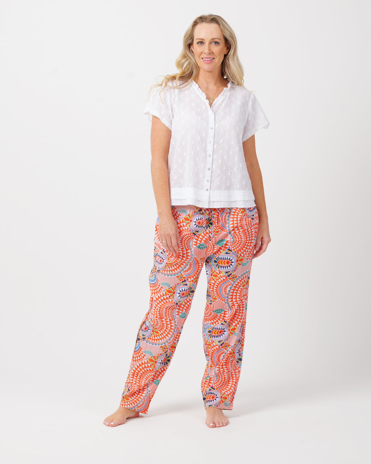 Chilli Pants in Orange Geo
