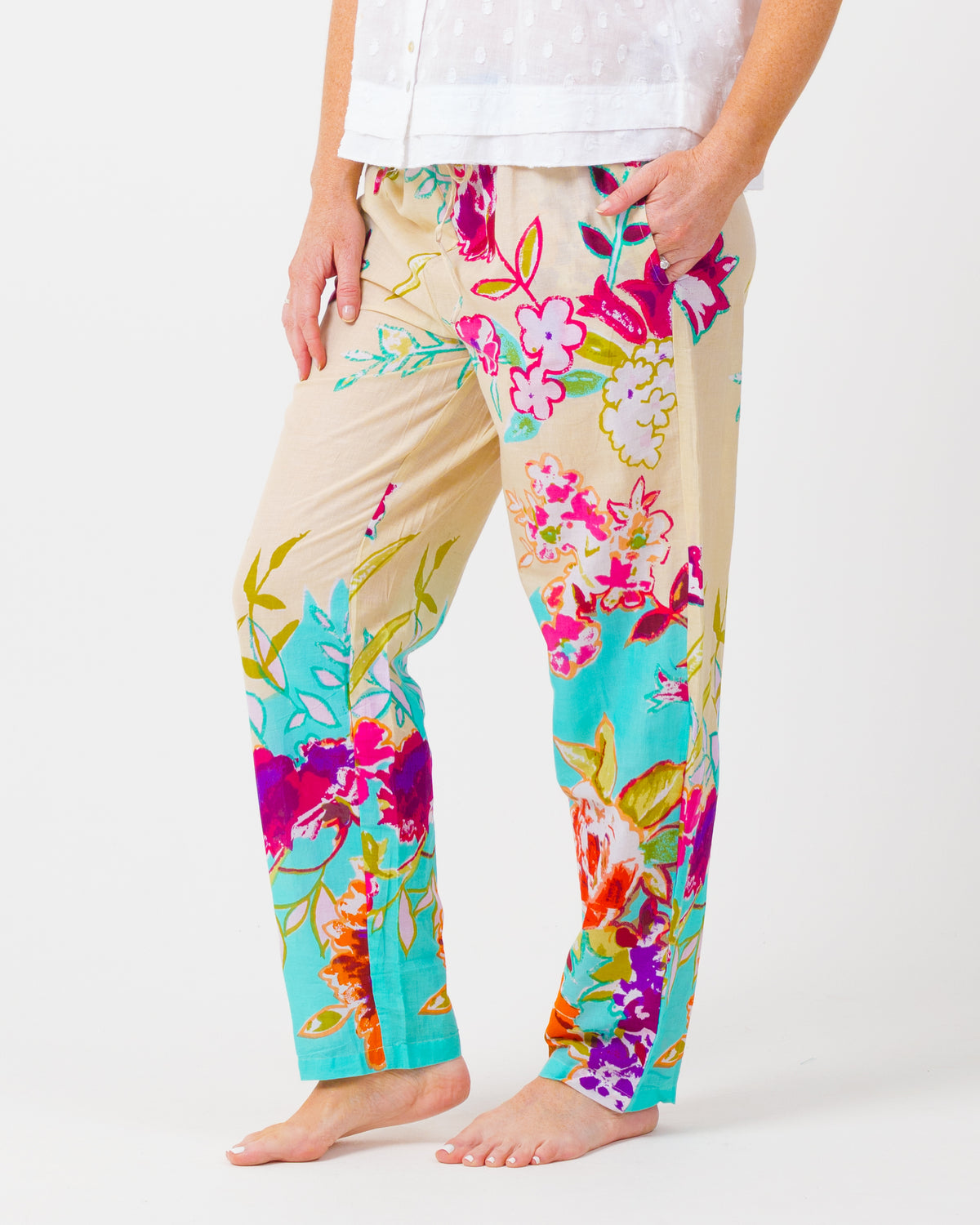 Chilli Pants in Turquoise Cream