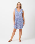 Chilli Dress in Blue and Dark Blue Small Floral