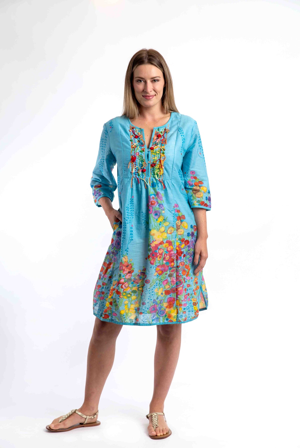 Bangalow Boho Dress in Midday Blue