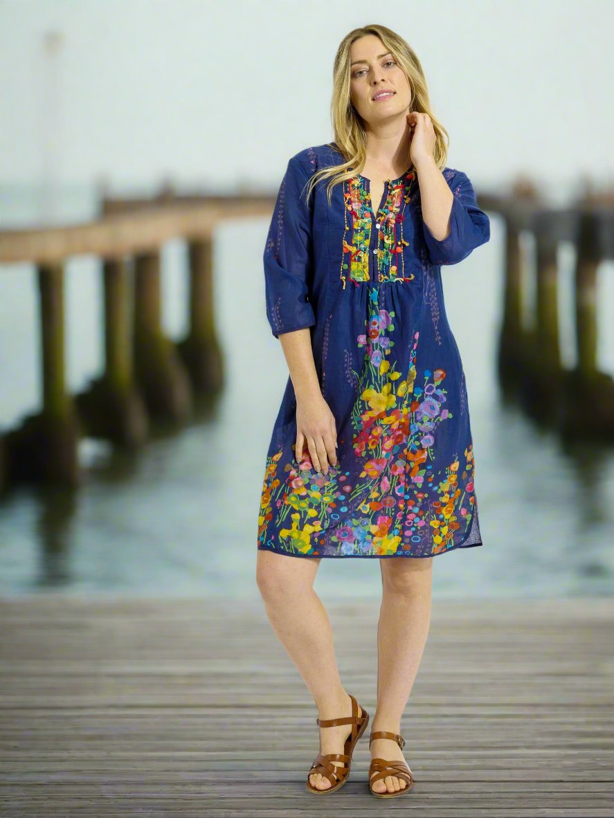 Bangalow Boho Dress in Navy Spring