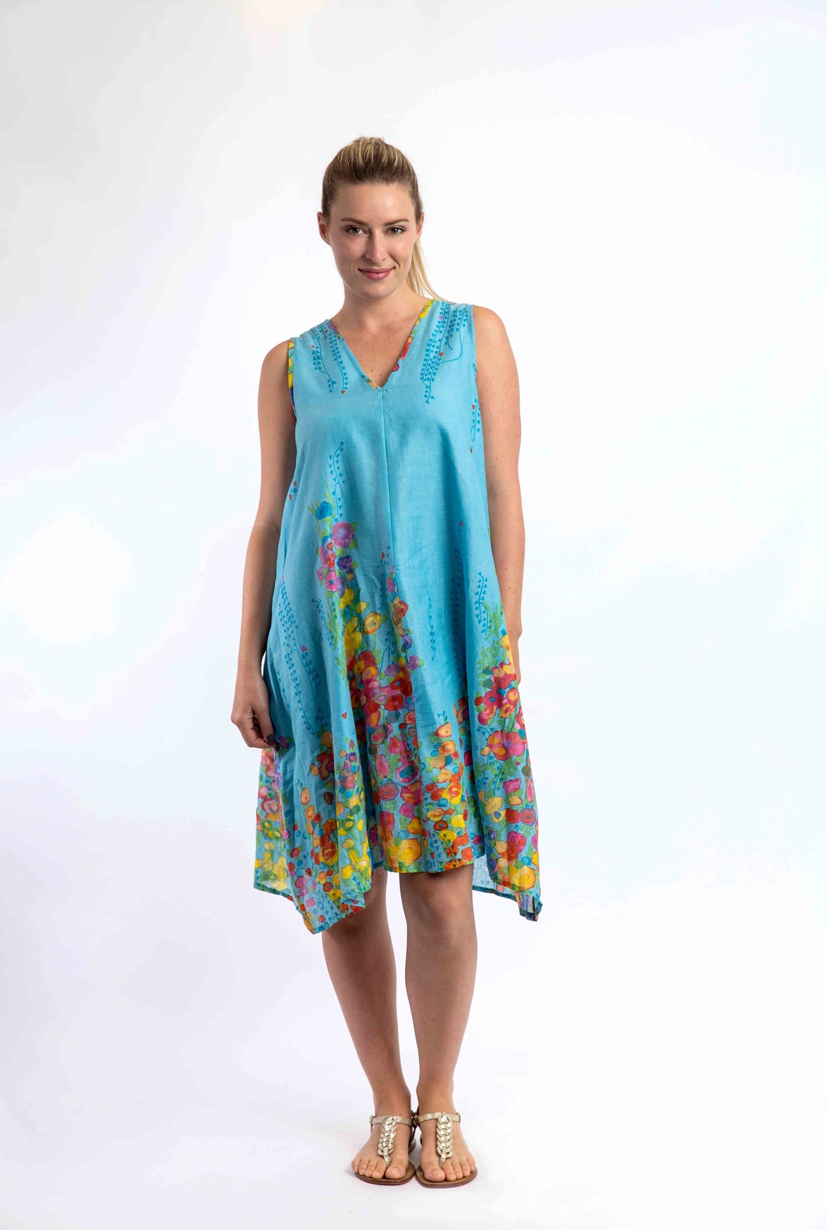 Coolum Dress in Midday Blue Spring