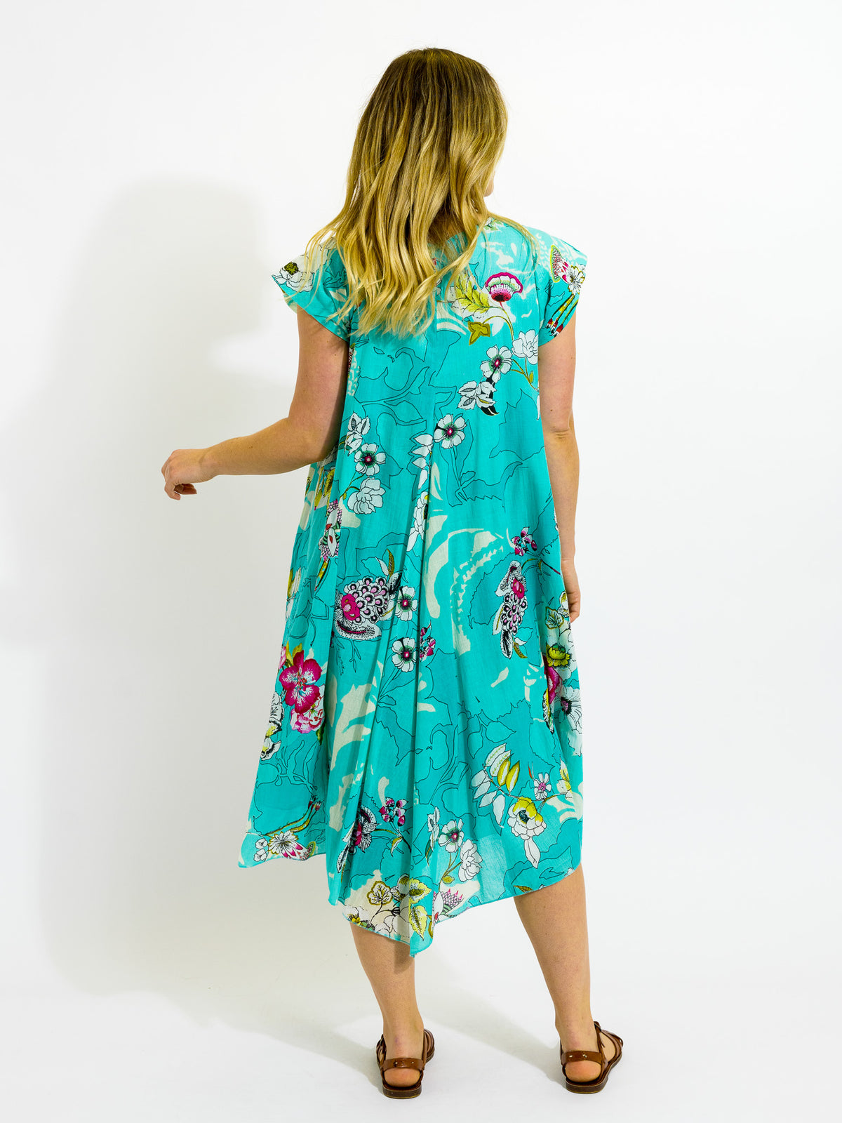 Maheno Dress in Ice Green Garden