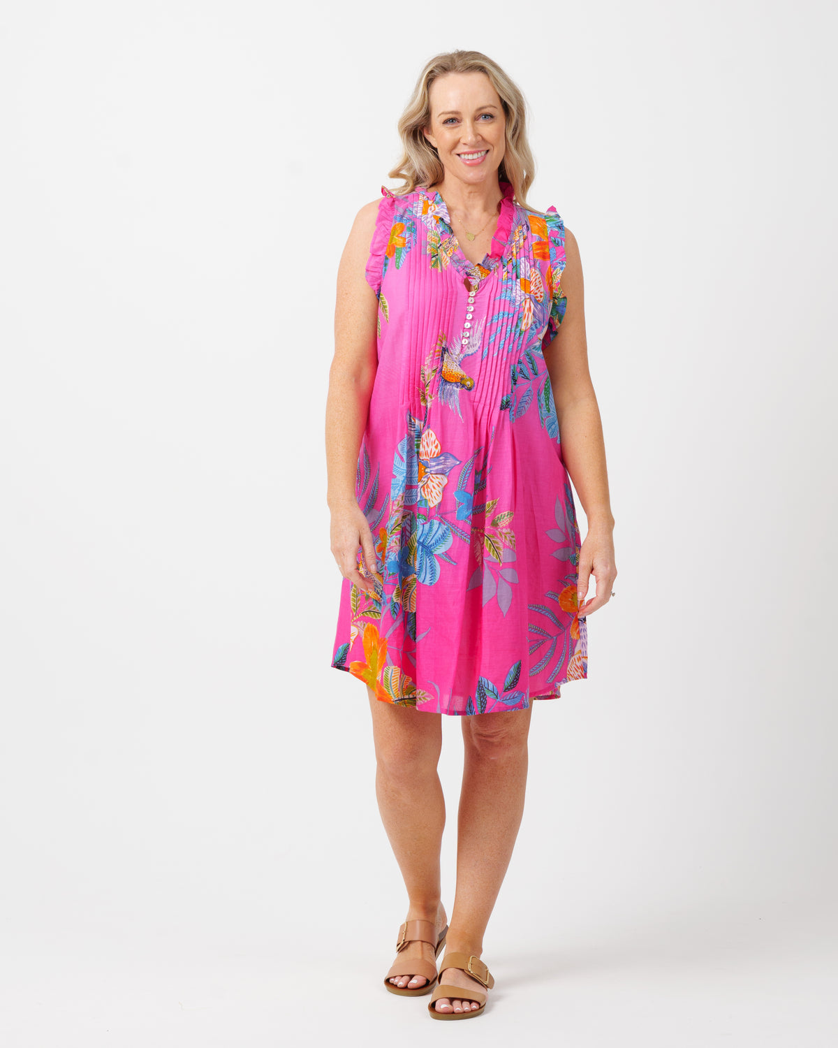Chilli Style Dress in Pink Birds