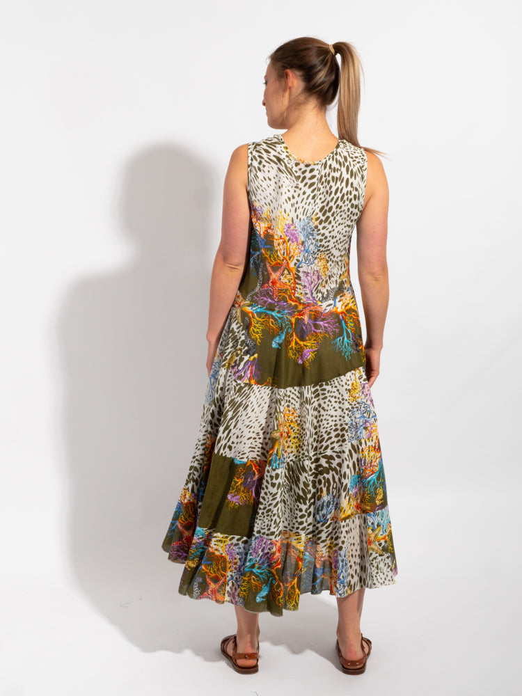 Daydream Dress in Olive Leopard