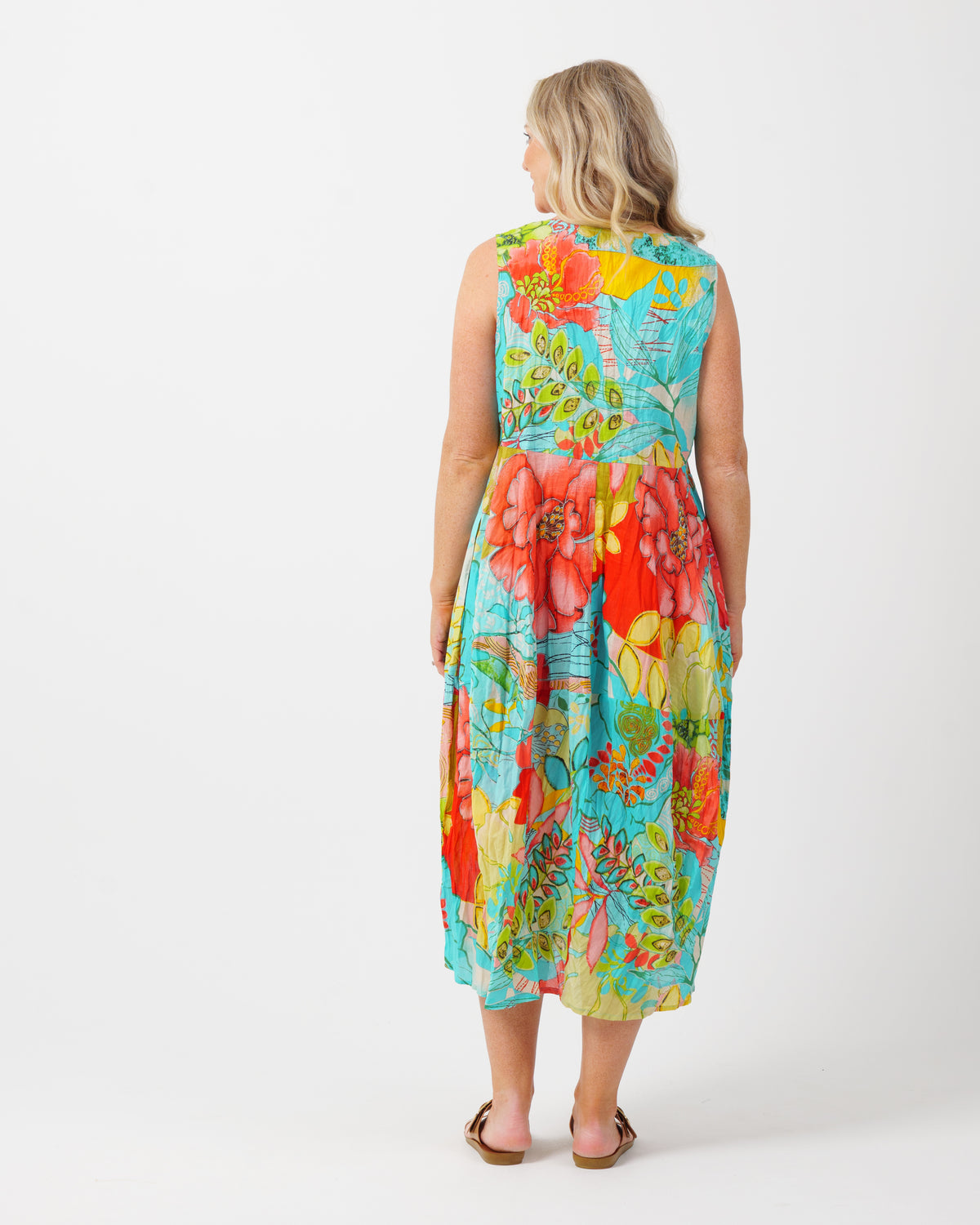 Glasshouse Free Size dress in Aqua Yellow