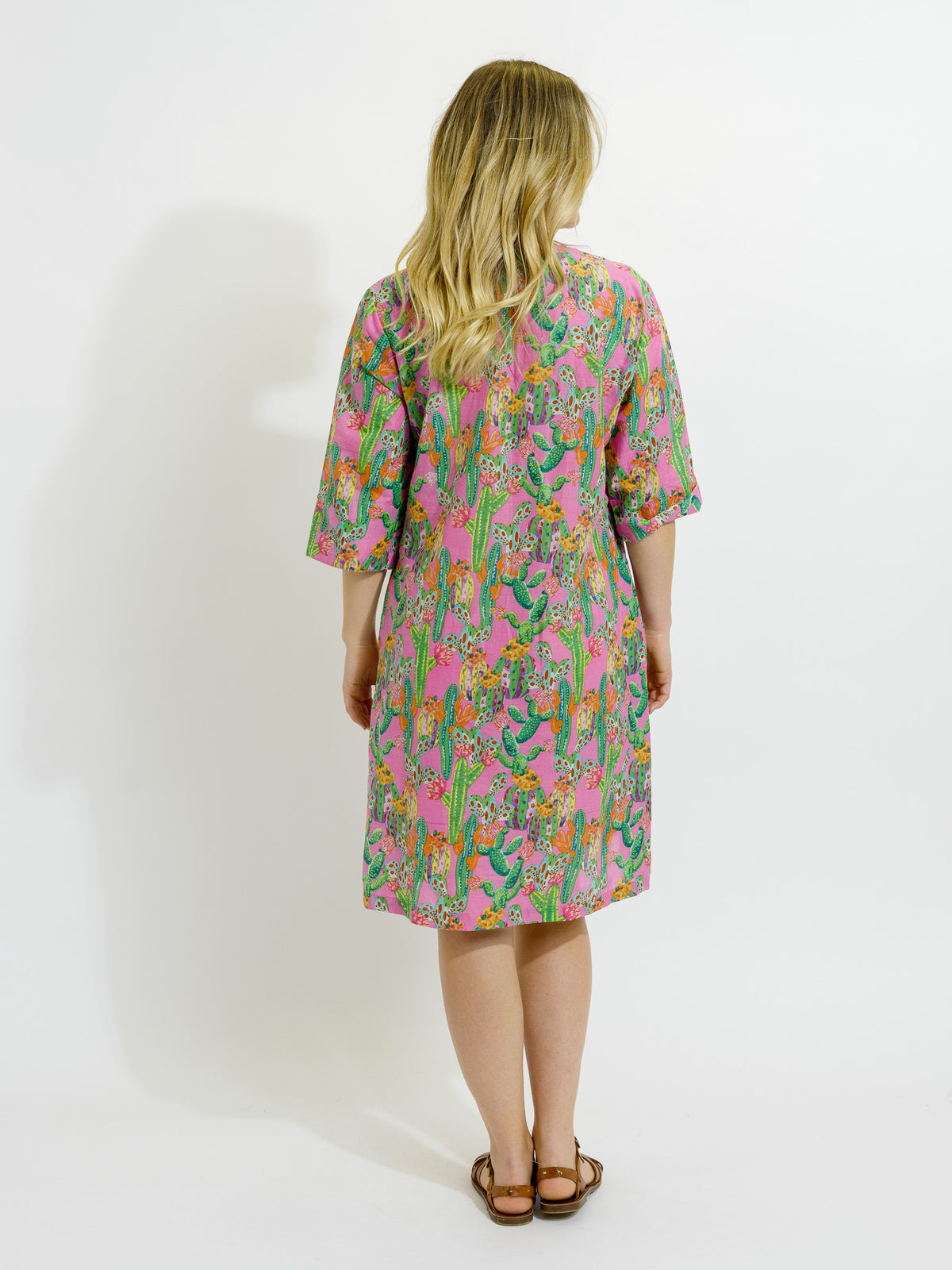 Heron Dress in Pink Cactus