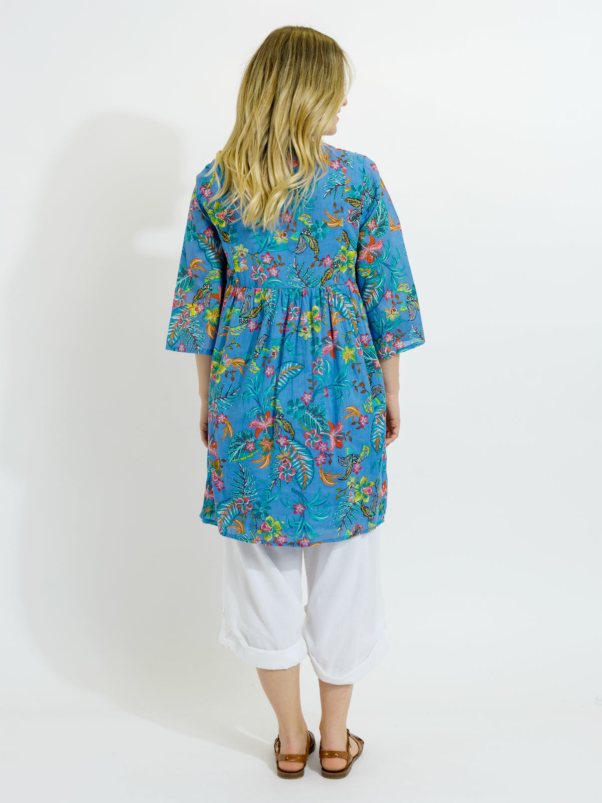Billinudgel Dress in Blue Garden