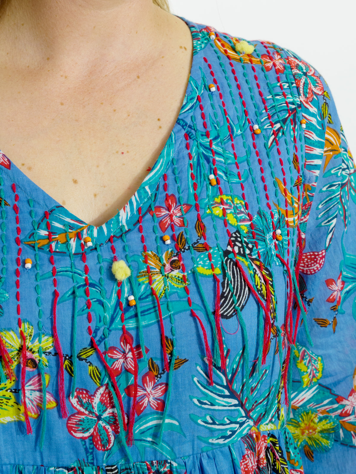Billinudgel Dress in Blue Garden