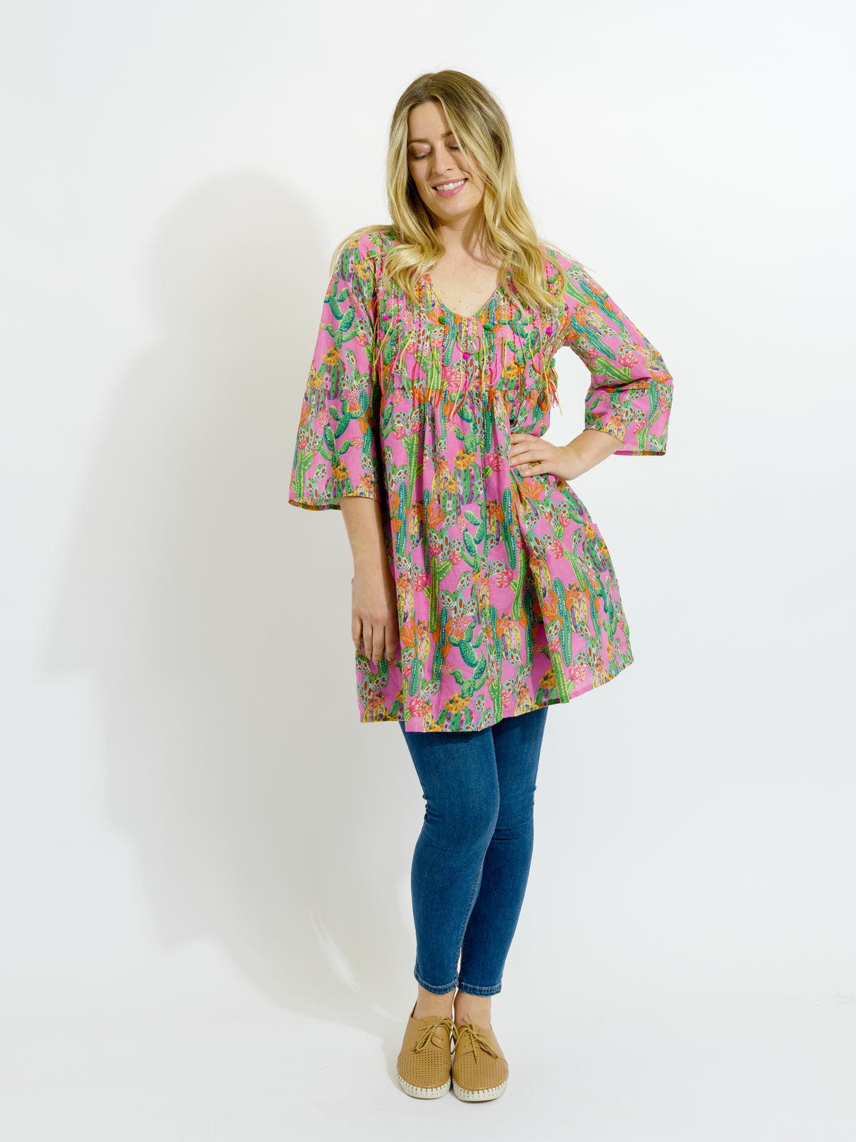 Billinudgel Dress in Pink Cactus