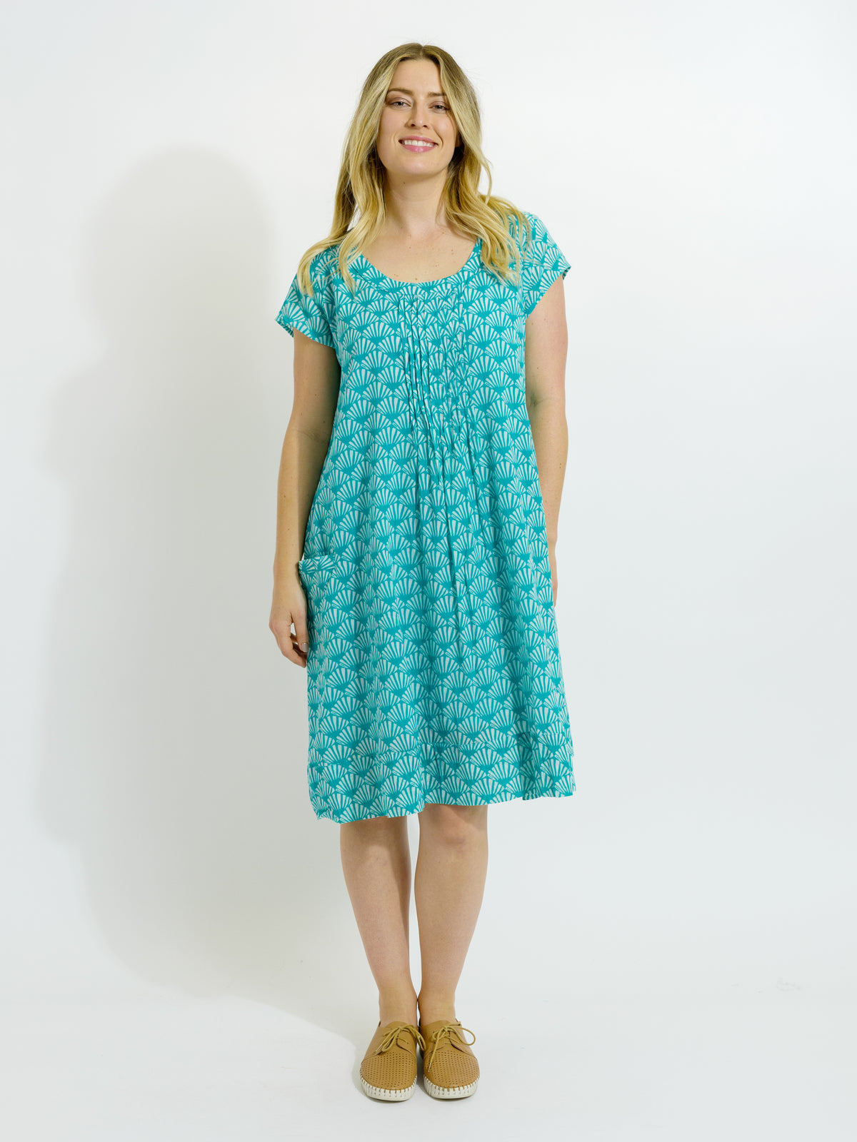 Marcoola dress in Teal Fan