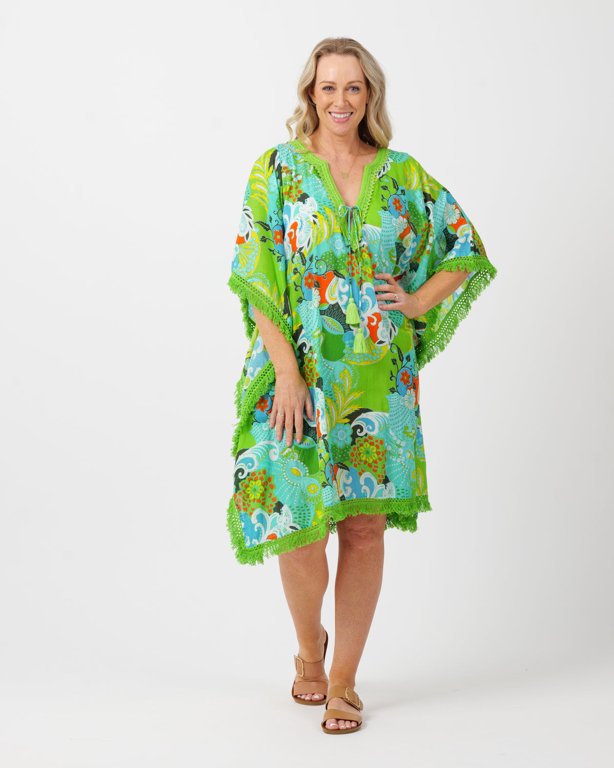 Bedarra Kaftan in Kaleido Garden