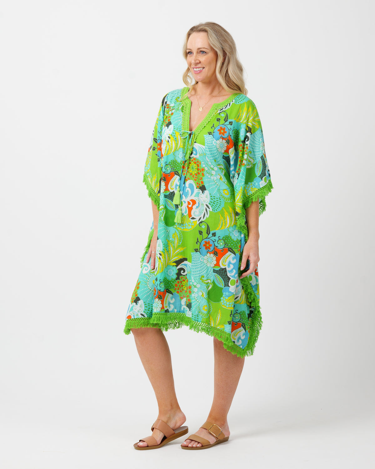 Bedarra Kaftan in Kaleido Garden