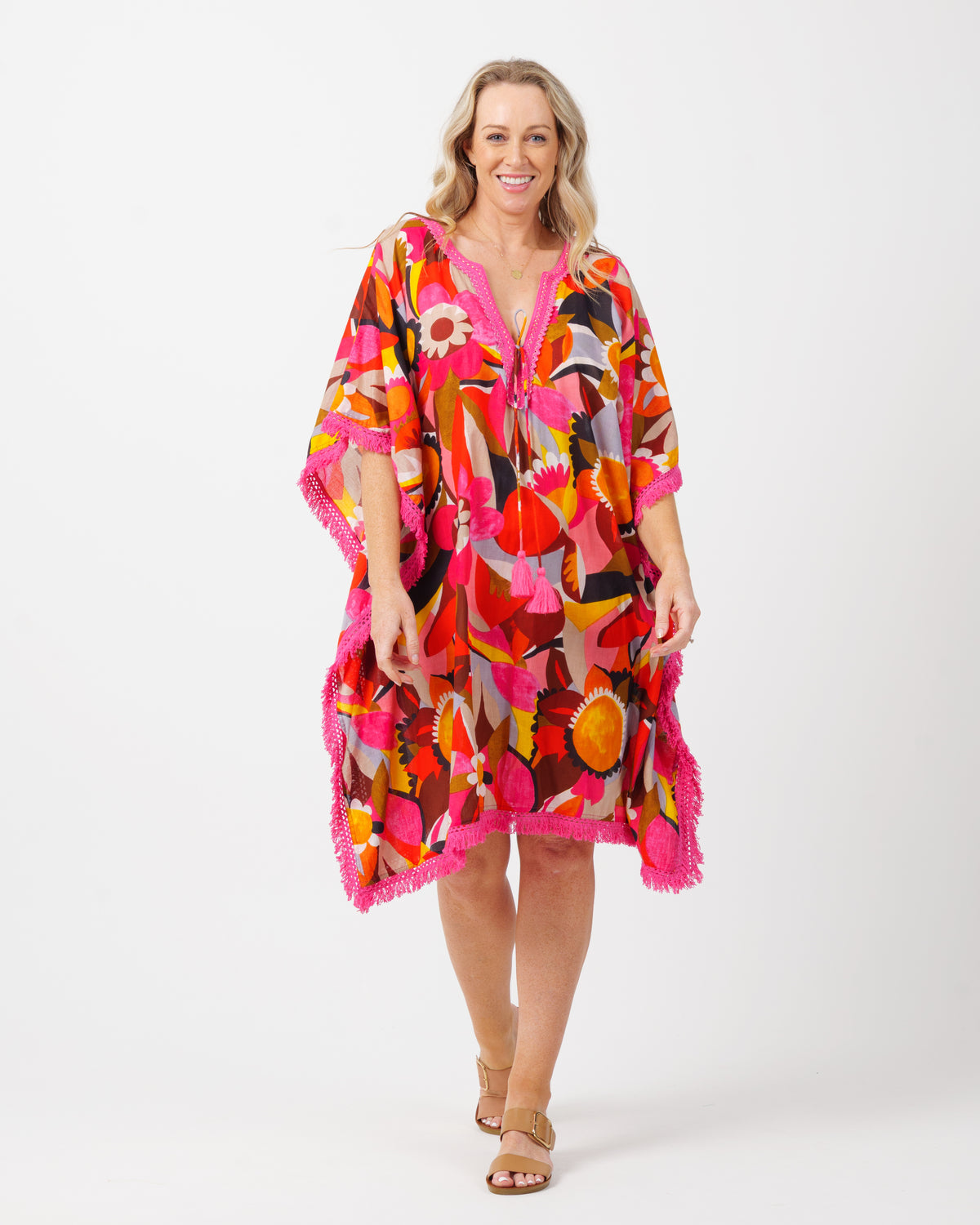 Bedarra Kaftan in Bold Floral