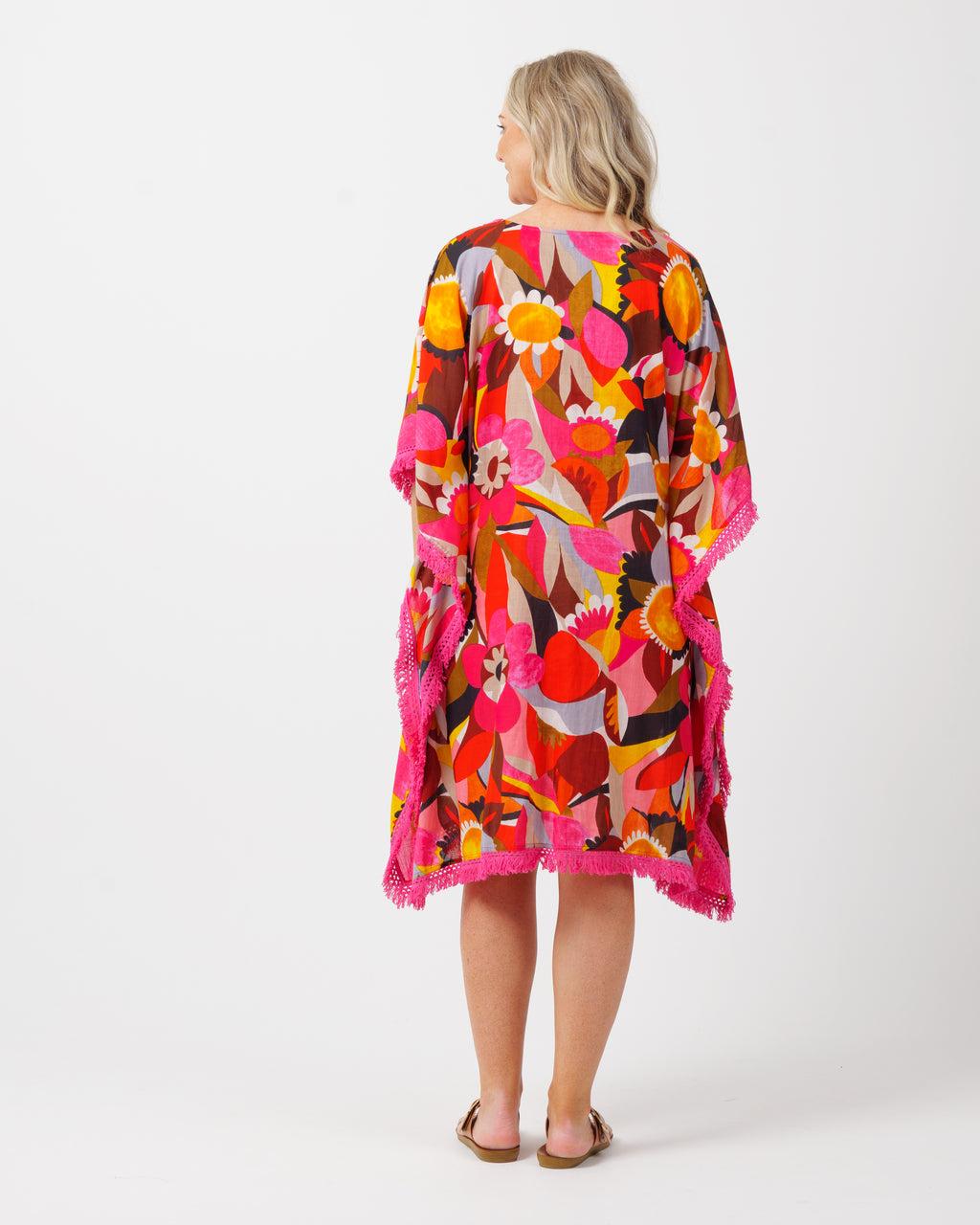 Bedarra Kaftan Dress in Bold Floral