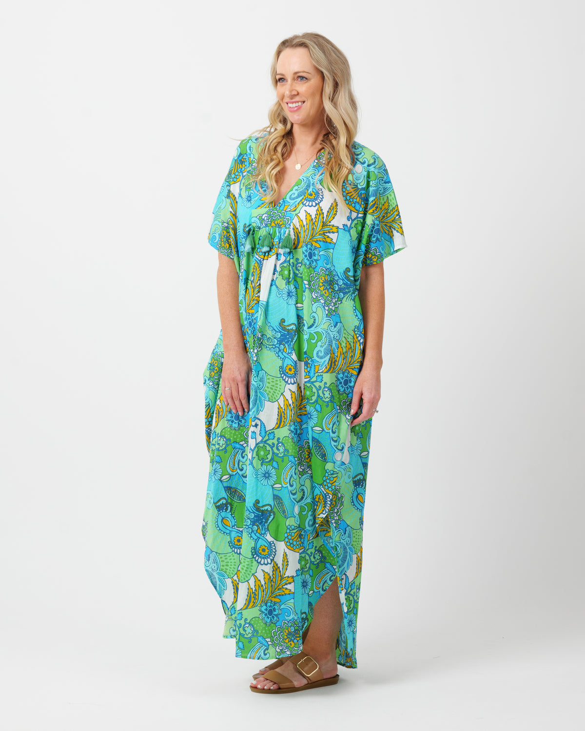 Tiwi Kaftan in Kaleido Lime