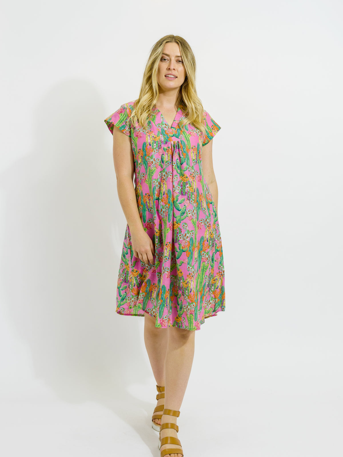 Cabarita Dress in Pink Cactus