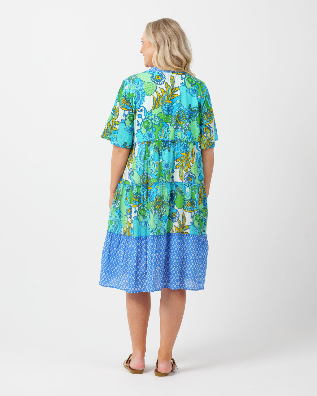 Castaway Dress in Kaleido Lime