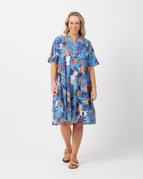 Castaway Dress in Kaleido Blue