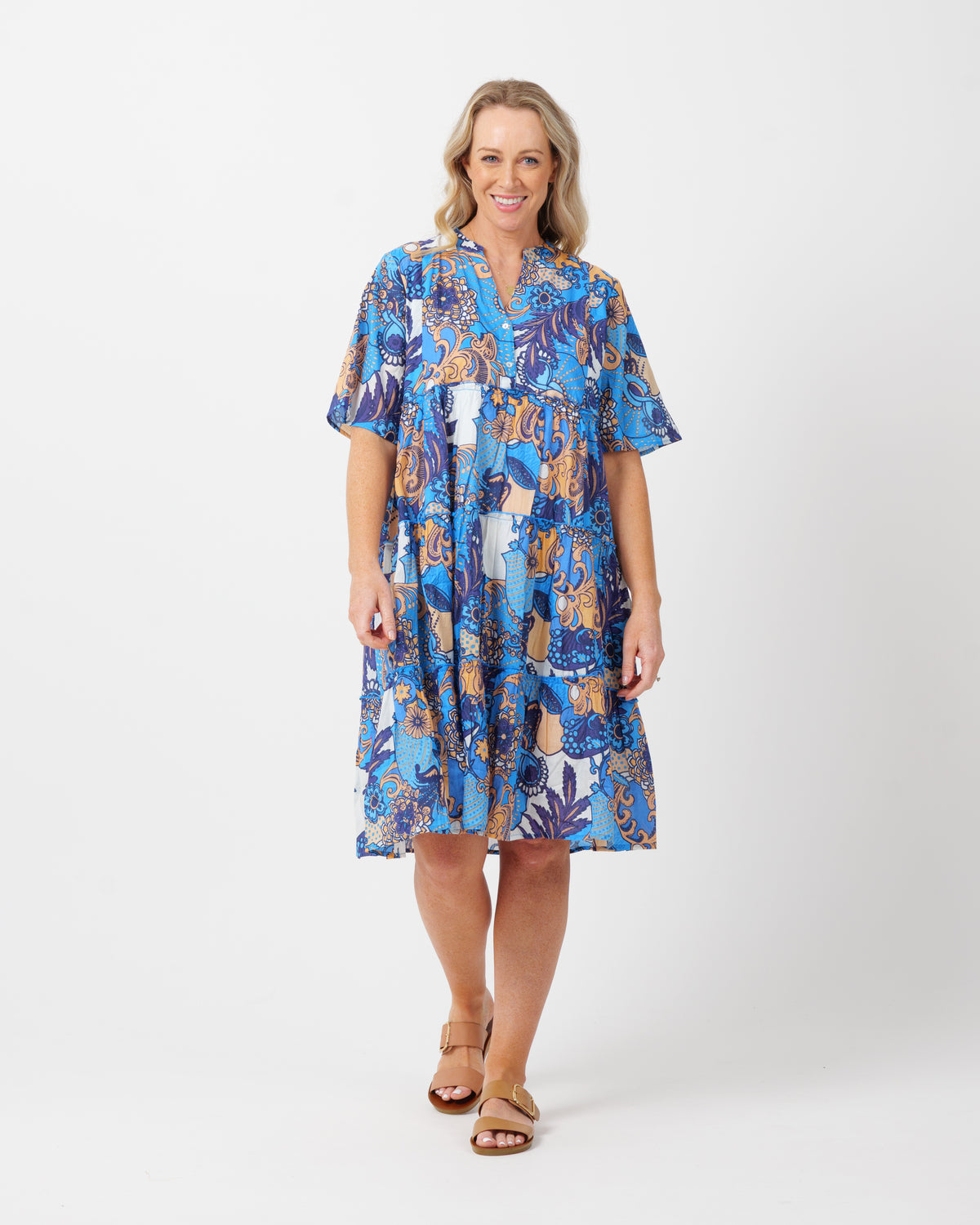 Castaway Dress in Kaleido Blue