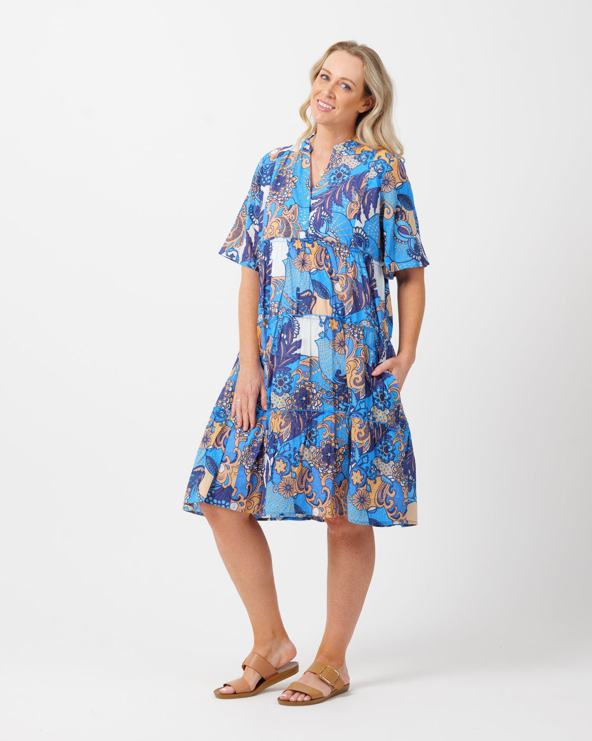 Castaway Dress in Kaleido Blue