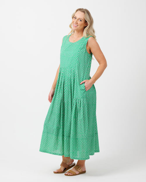 Sarina dress in Mauve and Green