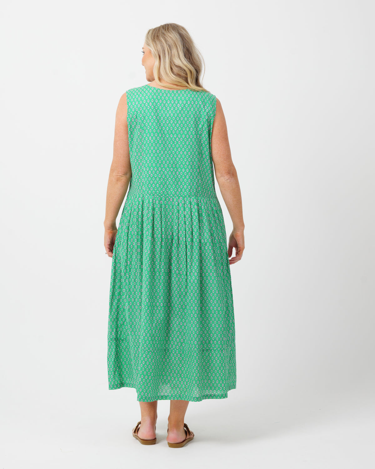 Sarina dress in Mauve and Green