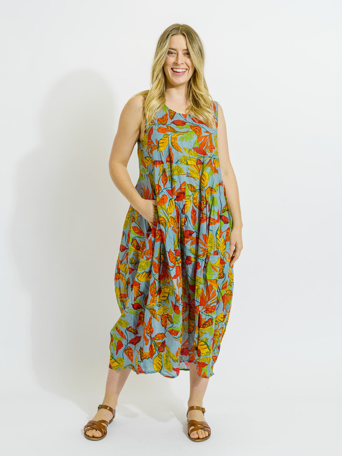 Glasshouse Dress in Autumn Leaves