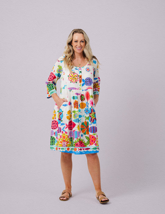 Capella Dress in White Reef