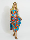 Glasshouse Dress in Sea Green Poppy