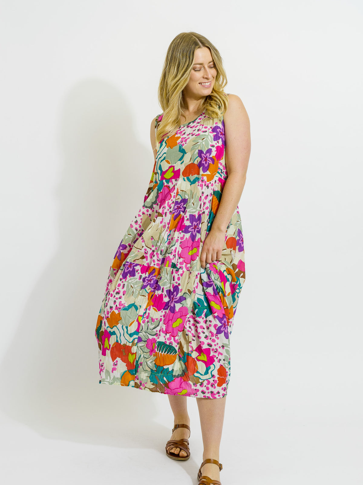 Glasshouse Dress in Fresh Pink Floral