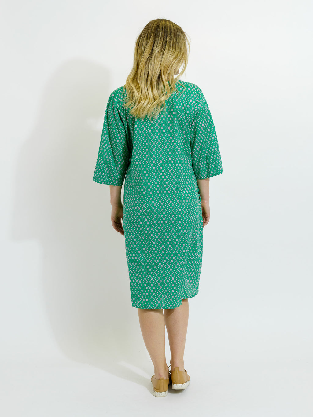 Heron Dress in Mauve and Green Eyes
