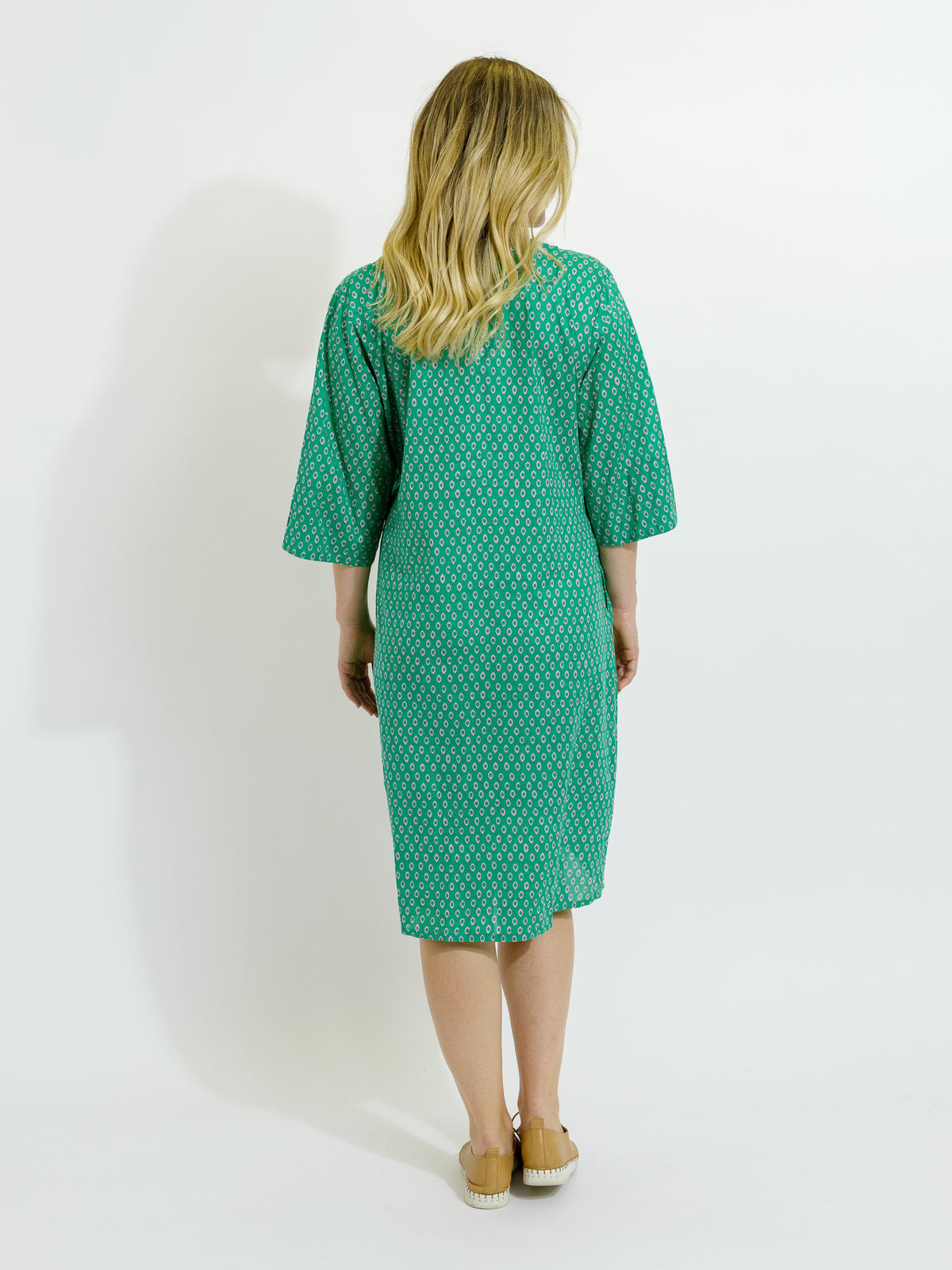 Heron Dress in Mauve and Green Eyes