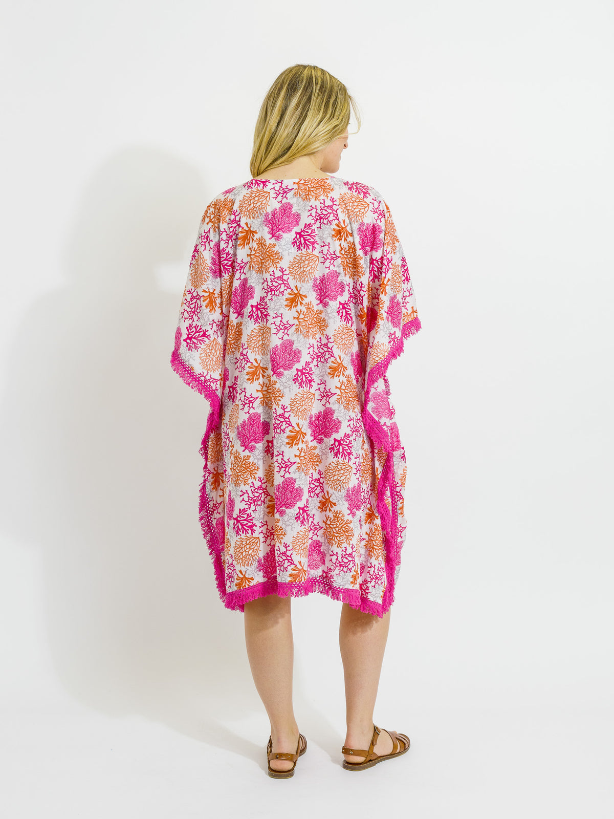 Bedarra Kaftan in Pink Coral