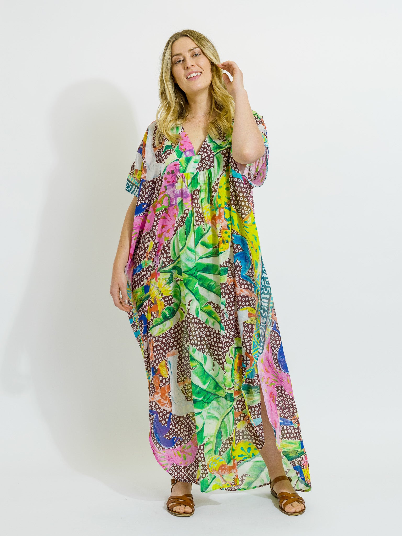 plus size cotton kaftan dresses Indian Block Print Cotton Kaftan Plus Size Caftans Dress for women