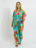 Tiwi Kaftan in Teal Fish