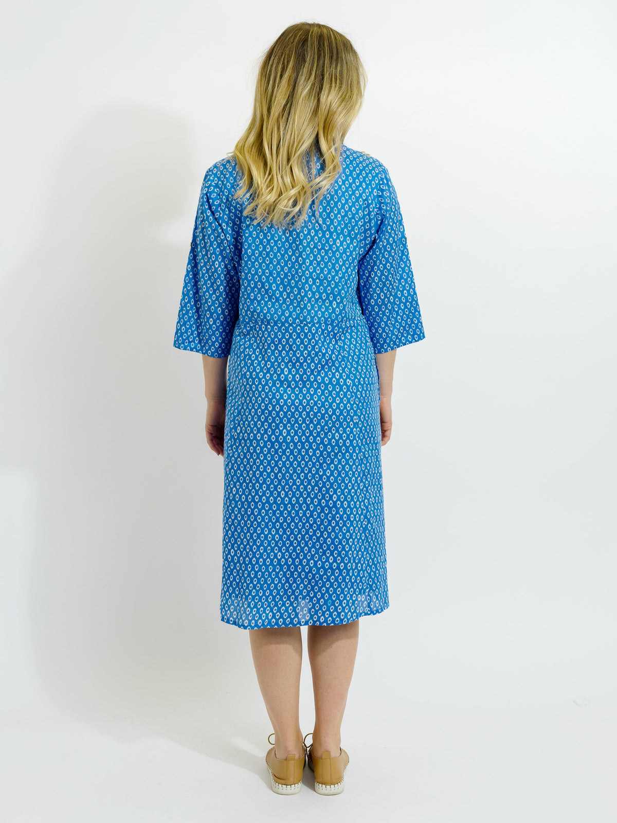 Mareeba Dress in Blue and White Eyes