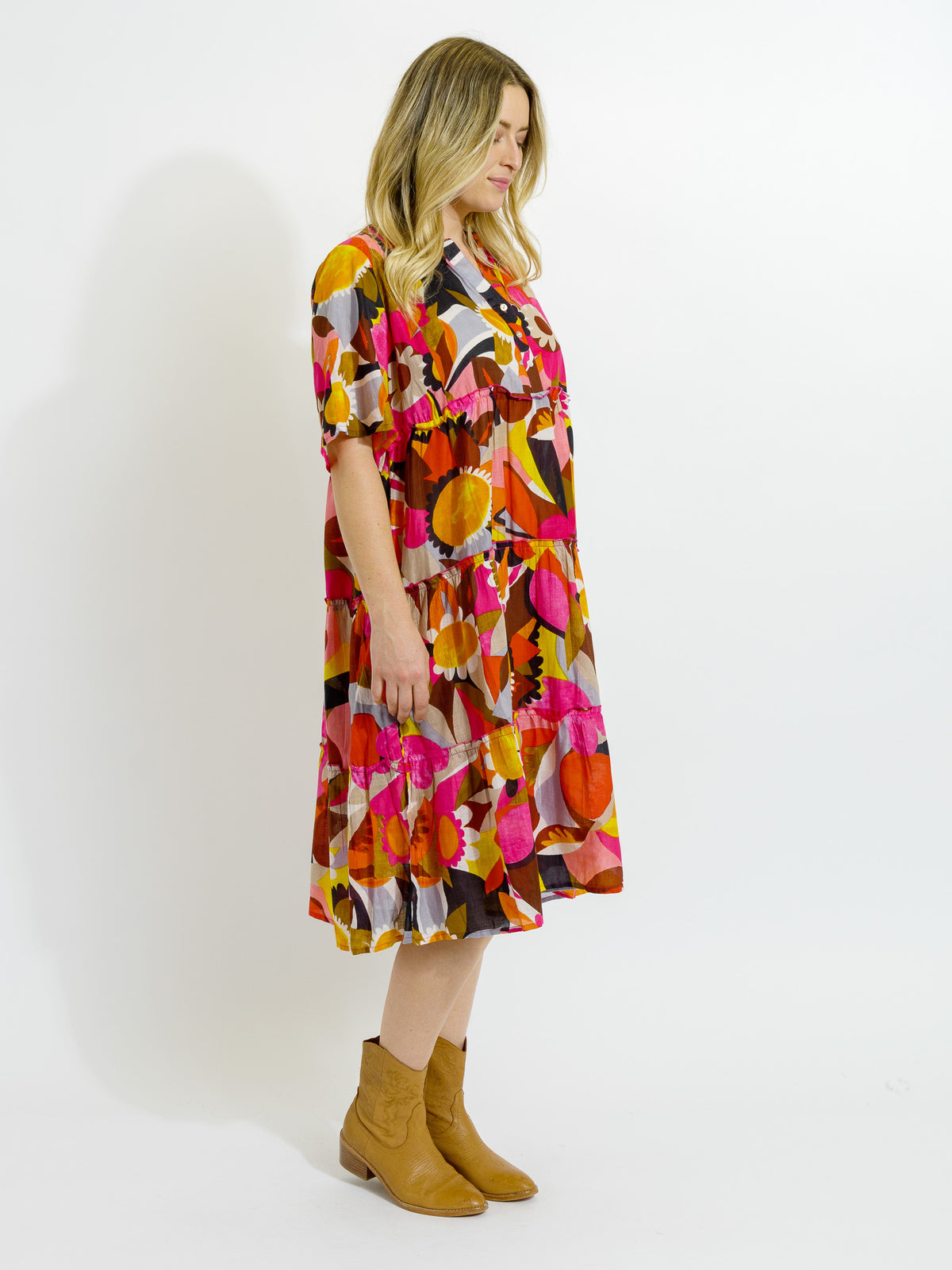 Castaway Dress in Bold Floral