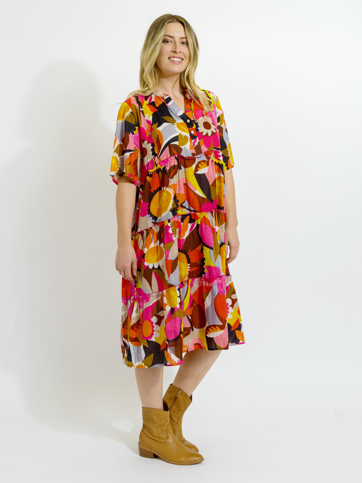 Castaway Dress in Bold Floral