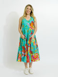 Daydream Dress in Teal Fish