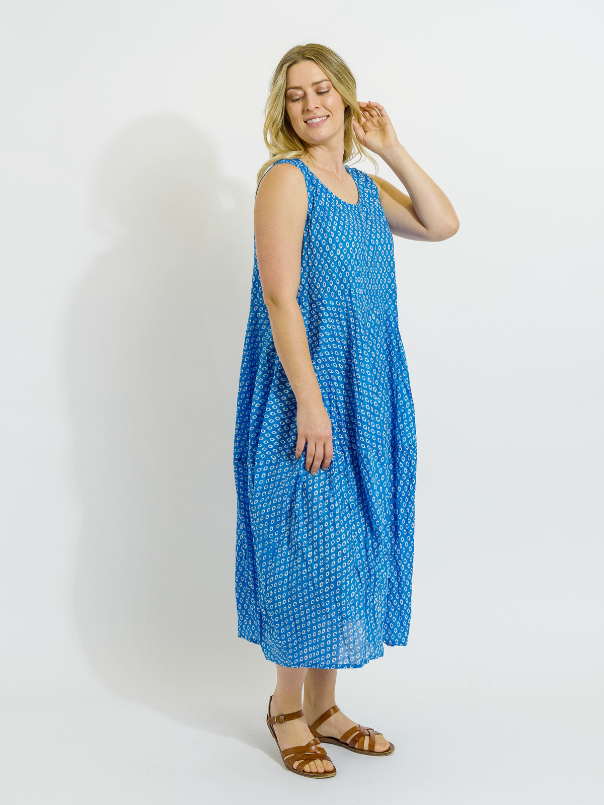 Glasshouse Dress in Blue and White