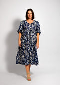 Amalia Dress in Blue Symbols
