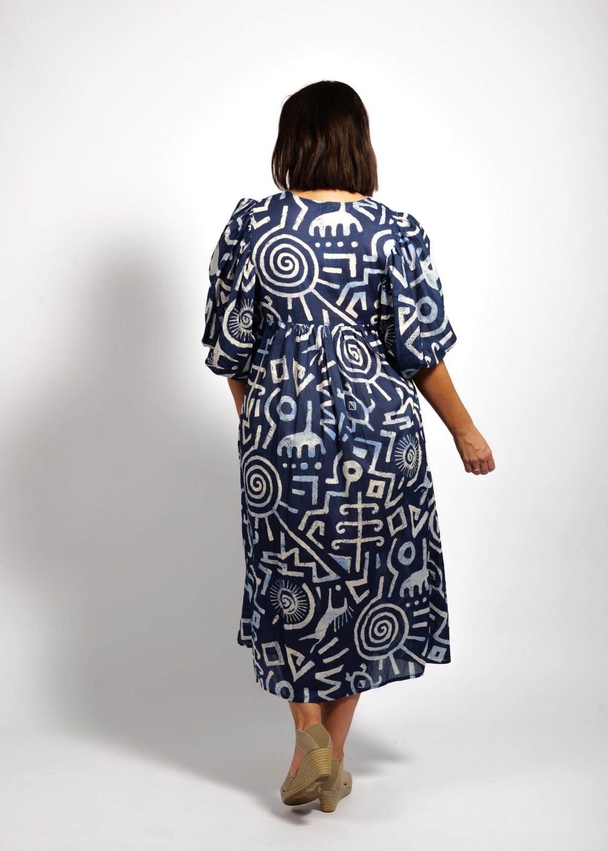 Amalia Dress in Blue Symbols