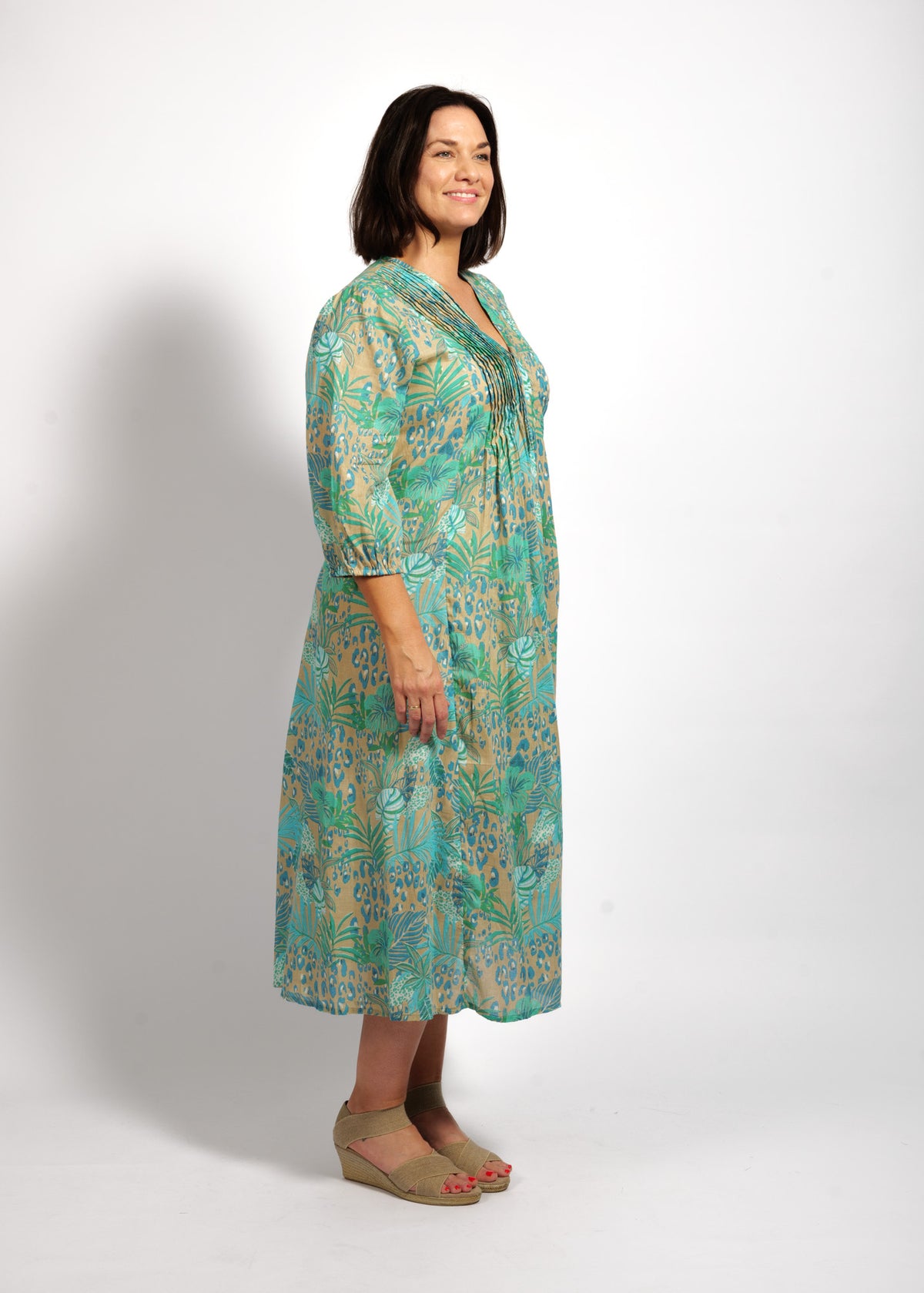 Freya Dress in Sandy Ferns