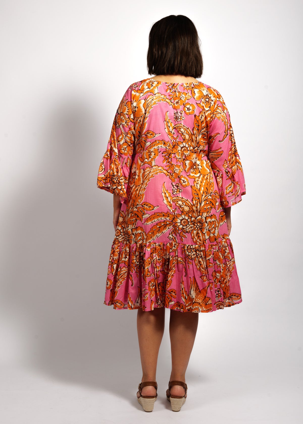 Lucia Dress in Orange Pink