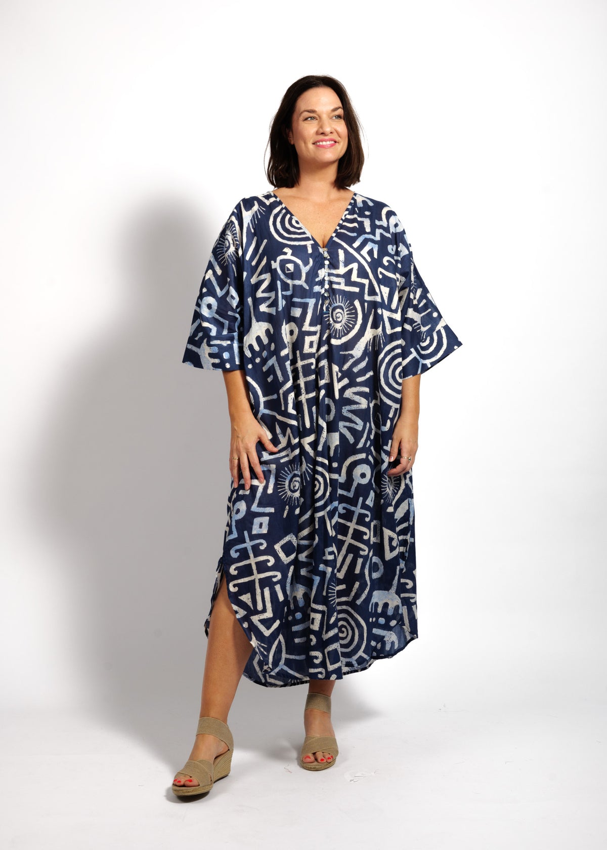 Stella Dress in Blue Symbols