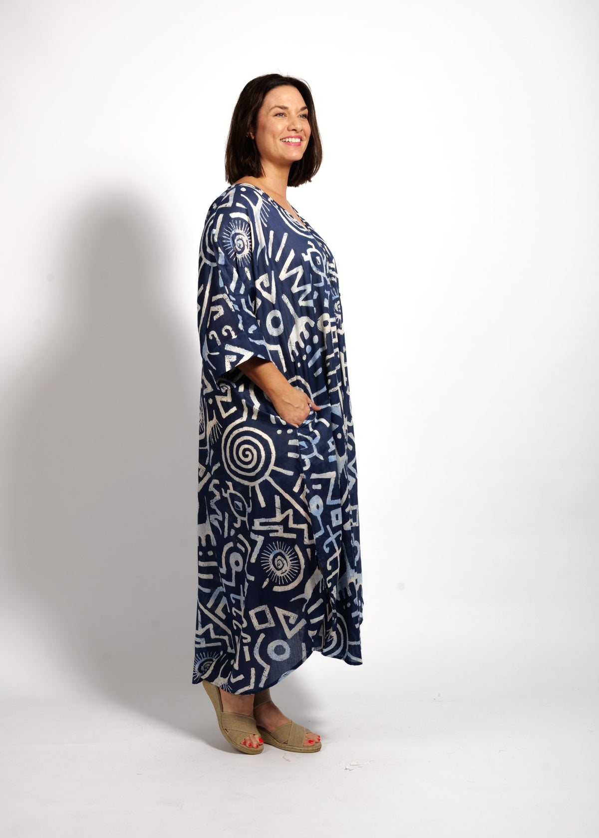 Stella Dress in Blue Symbols