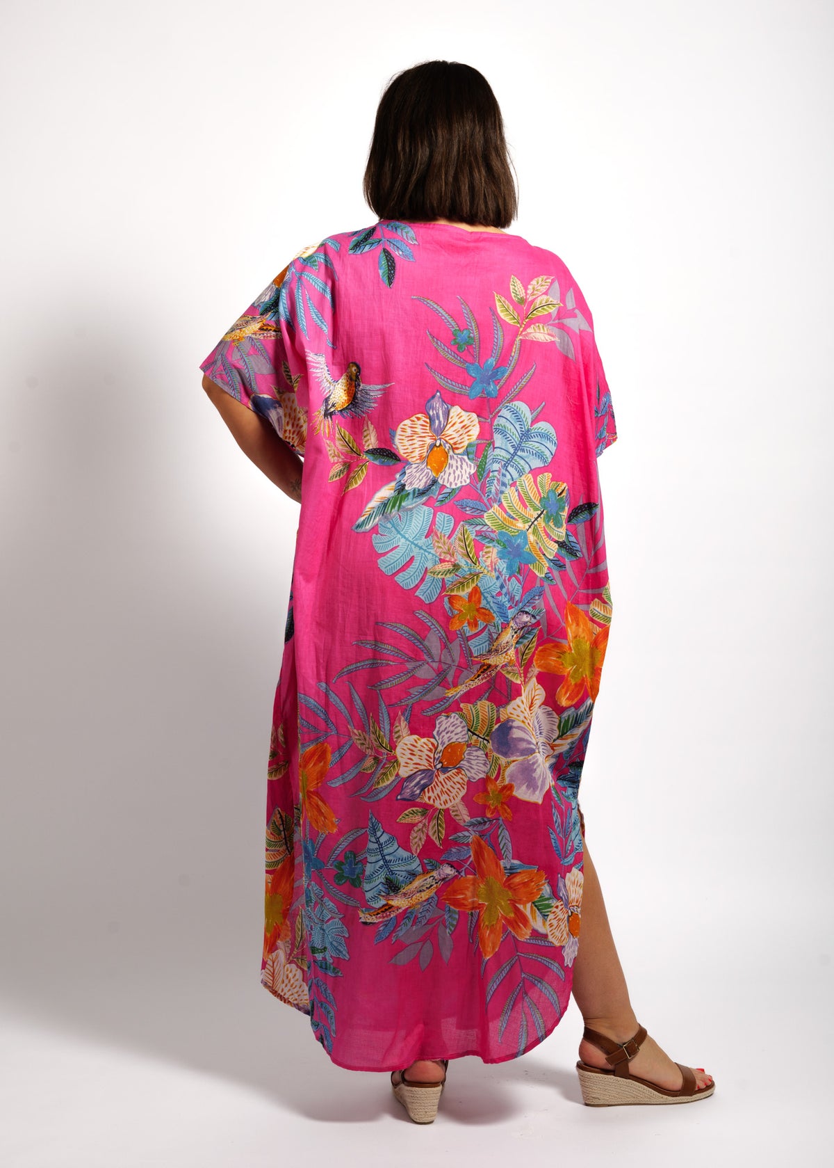 Isla Kaftan in Pink Birds
