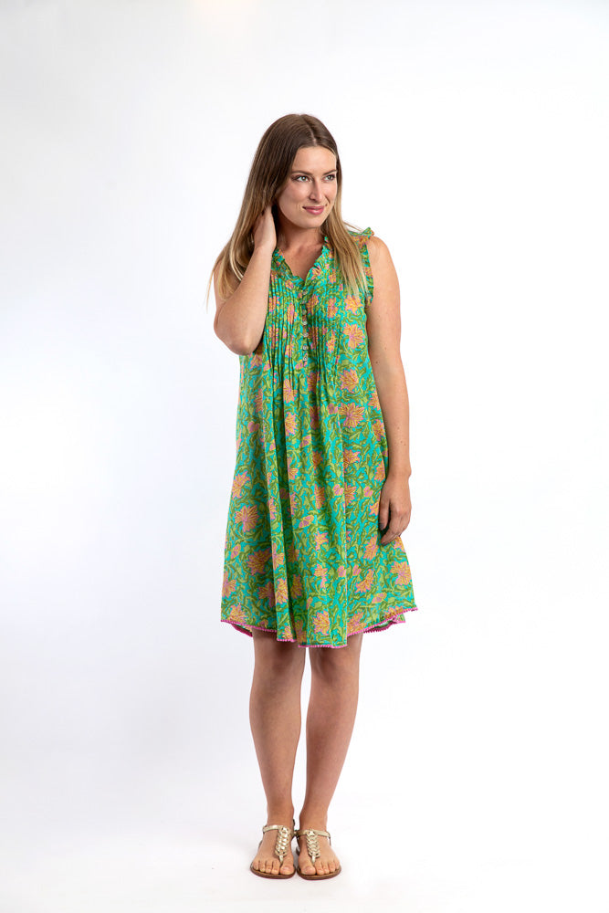 slim fit dress slacks Chilli Style Dress in Persian Green Floral